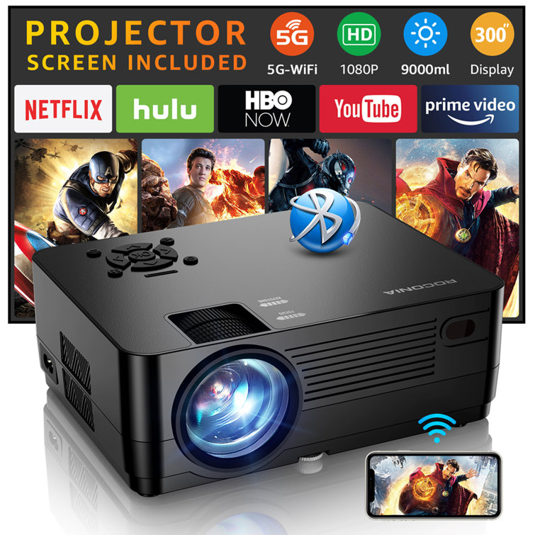 Roconia 9000 Lumens Home Theatre Projector & Reviews - Wayfair Canada